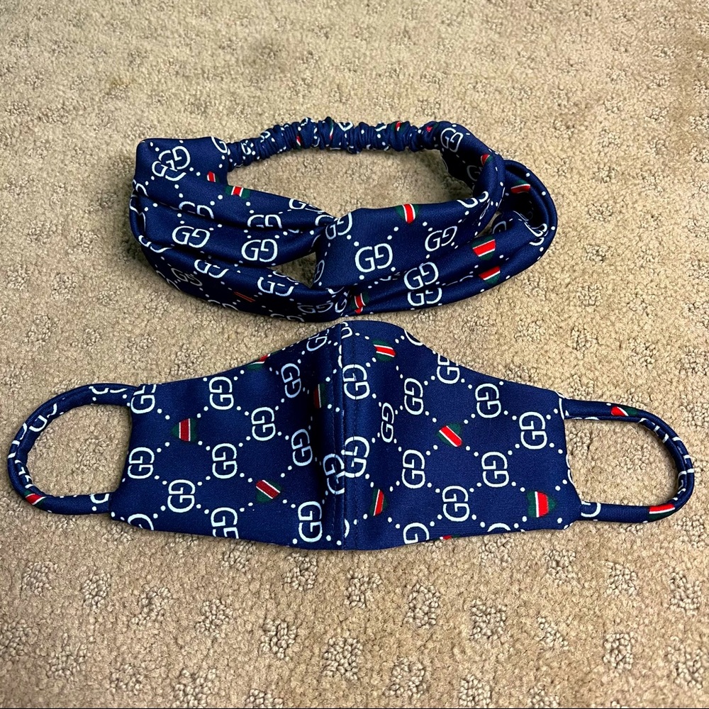 Matching Face Mask/Headband - Gucci (fake) NWOT